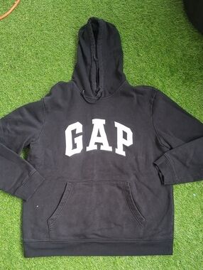 GAP Black Hoodie with White Logo Letters